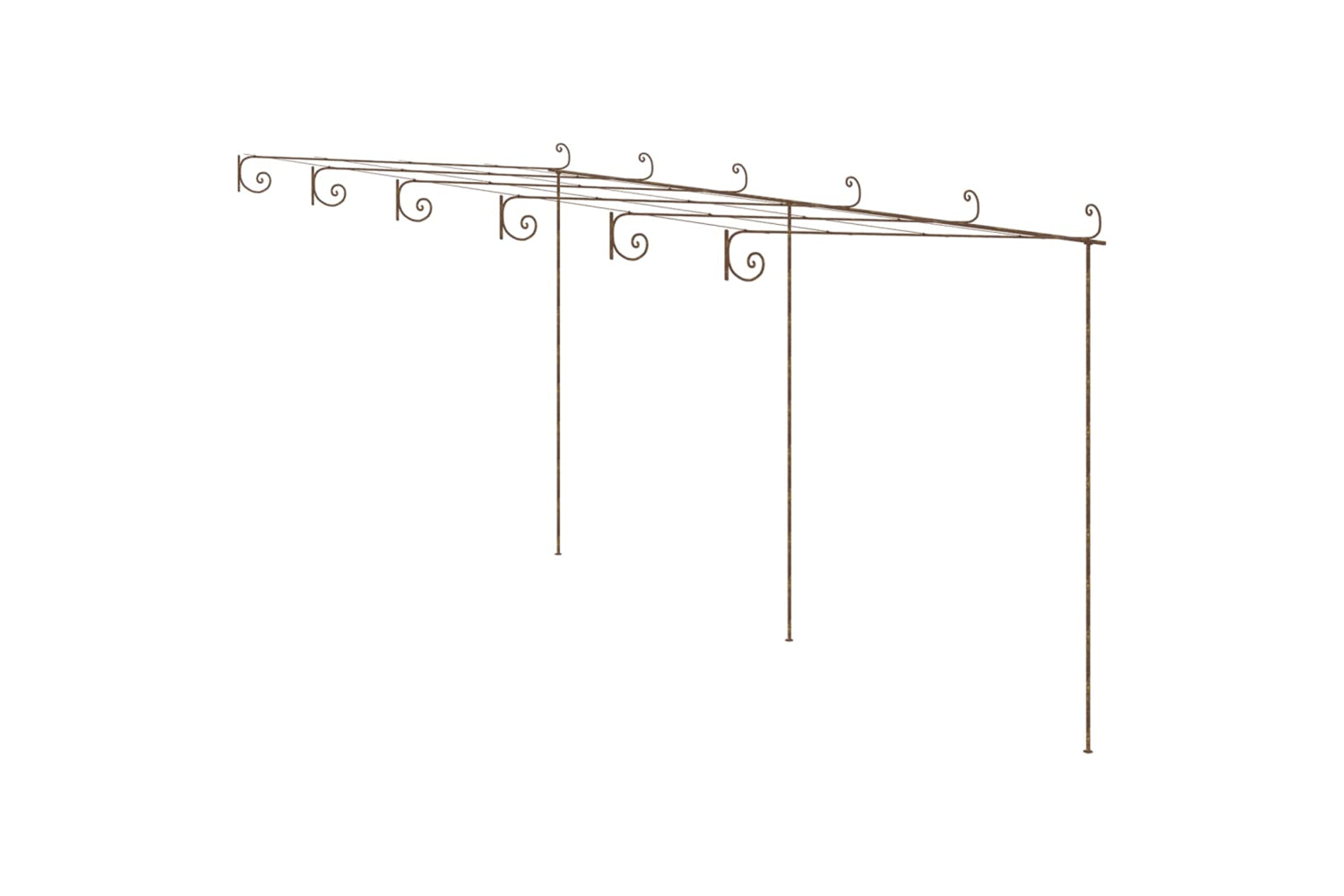 Vidaxl 313999 Garden Pergola Antique Brown 6x3x2.5 M Iron