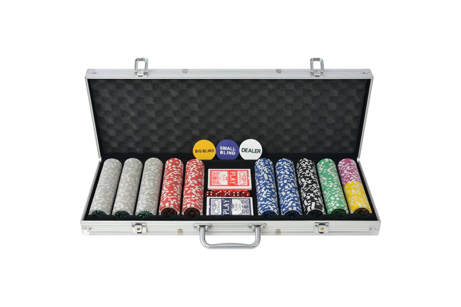 Vidaxl 80184 Poker Set With 500 Laser Chips Aluminium-2