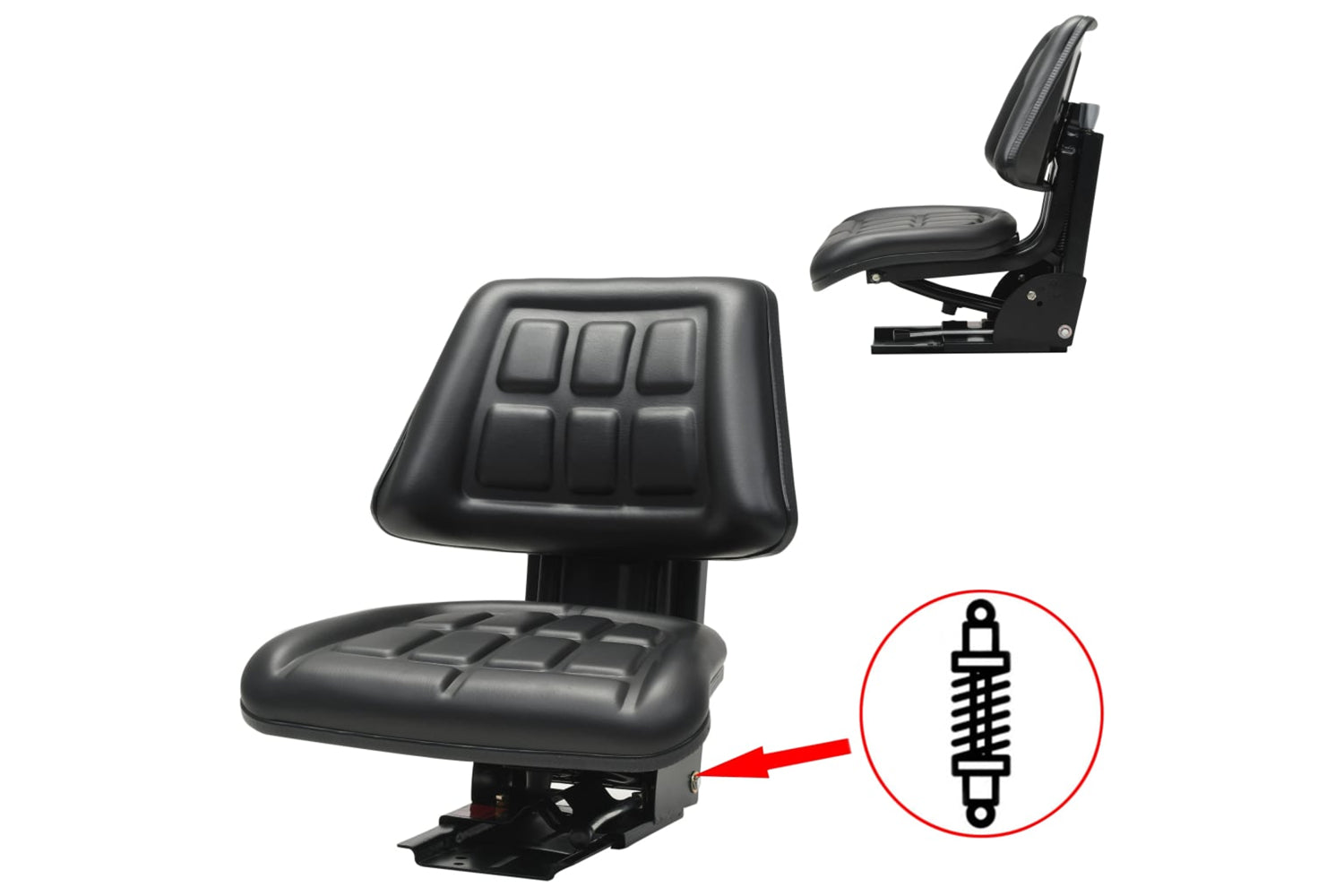 Vidaxl 142316 Tractor Seat With Suspension Black