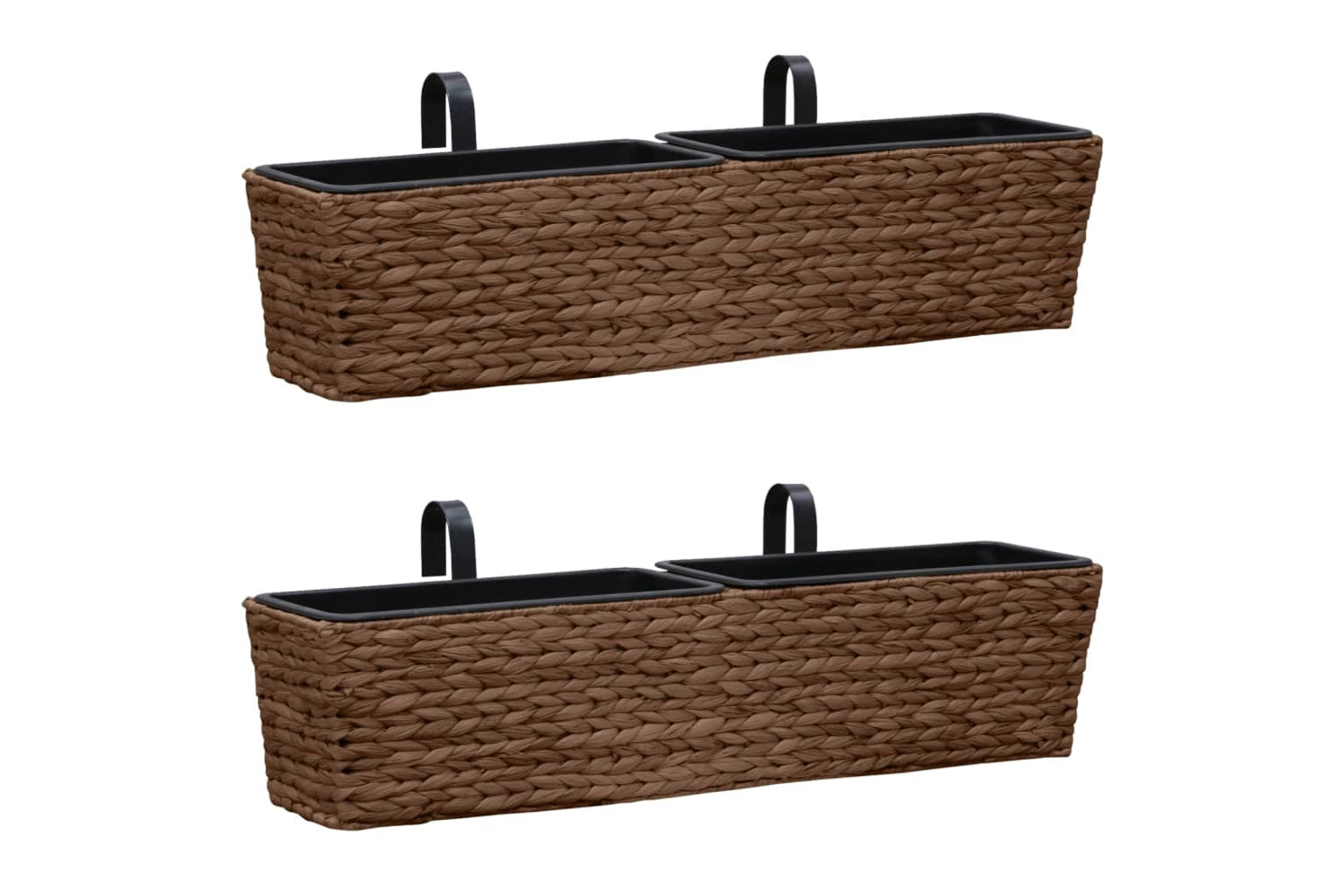 Vidaxl Garden Planters 2 Pcs Water Hyacinth Brown