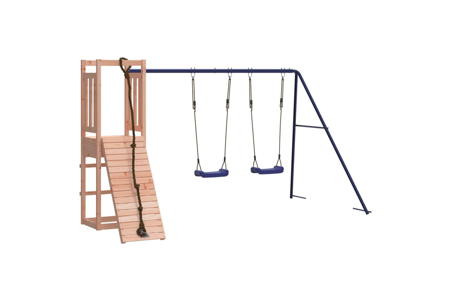 Vidaxl 3155952 Playhouse With Climbing Wall Swings Solid Wood Douglas-2