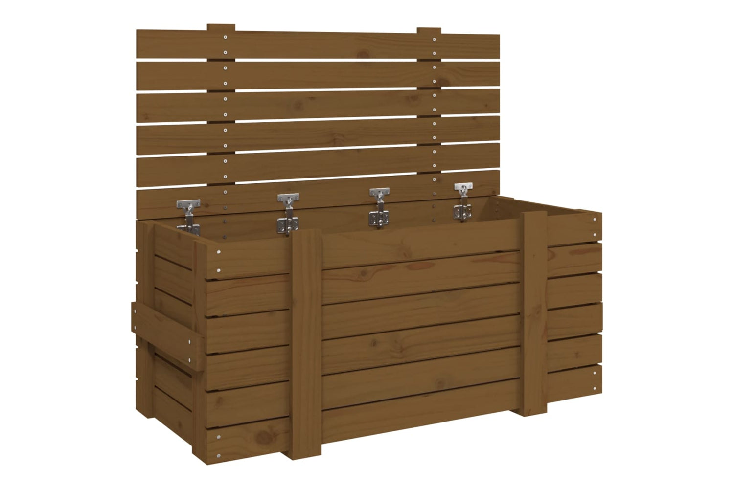 vidaXL 825001 Storage Box Honey Brown 91x40.5x42cm Solid Wood Pine