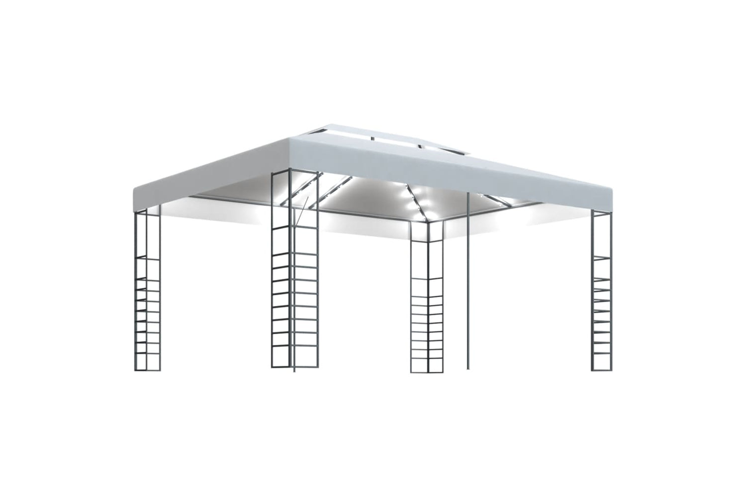 Vidaxl 3070307 Gazebo With Led String Lights 4x3x2.7 M White