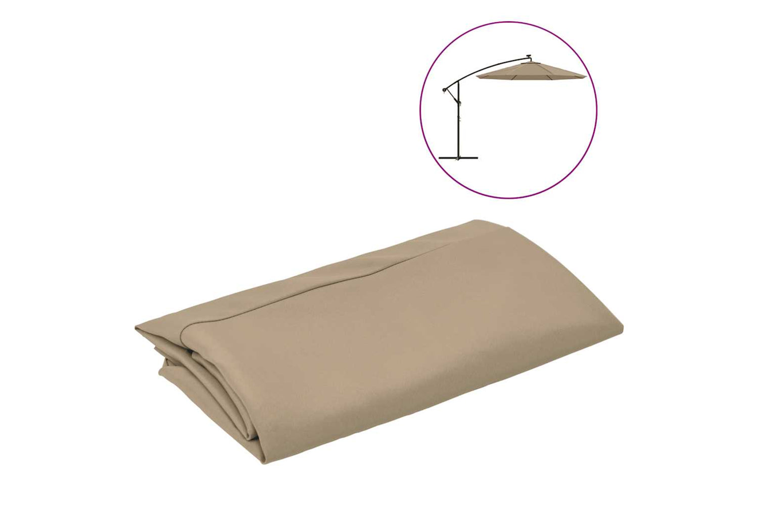 vidaXL 313806 Replacement Fabric For Cantilever Umbrella Taupe 300cm