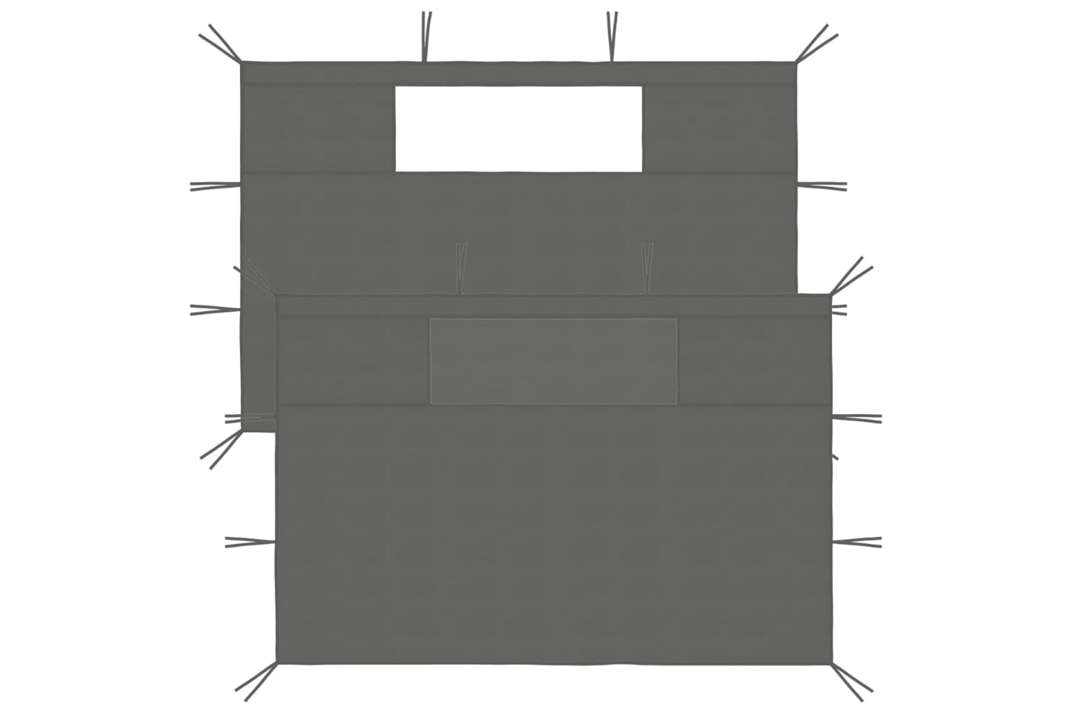 Vidaxl 3070427 Gazebo Sidewalls With Windows 2 Pcs Anthracite