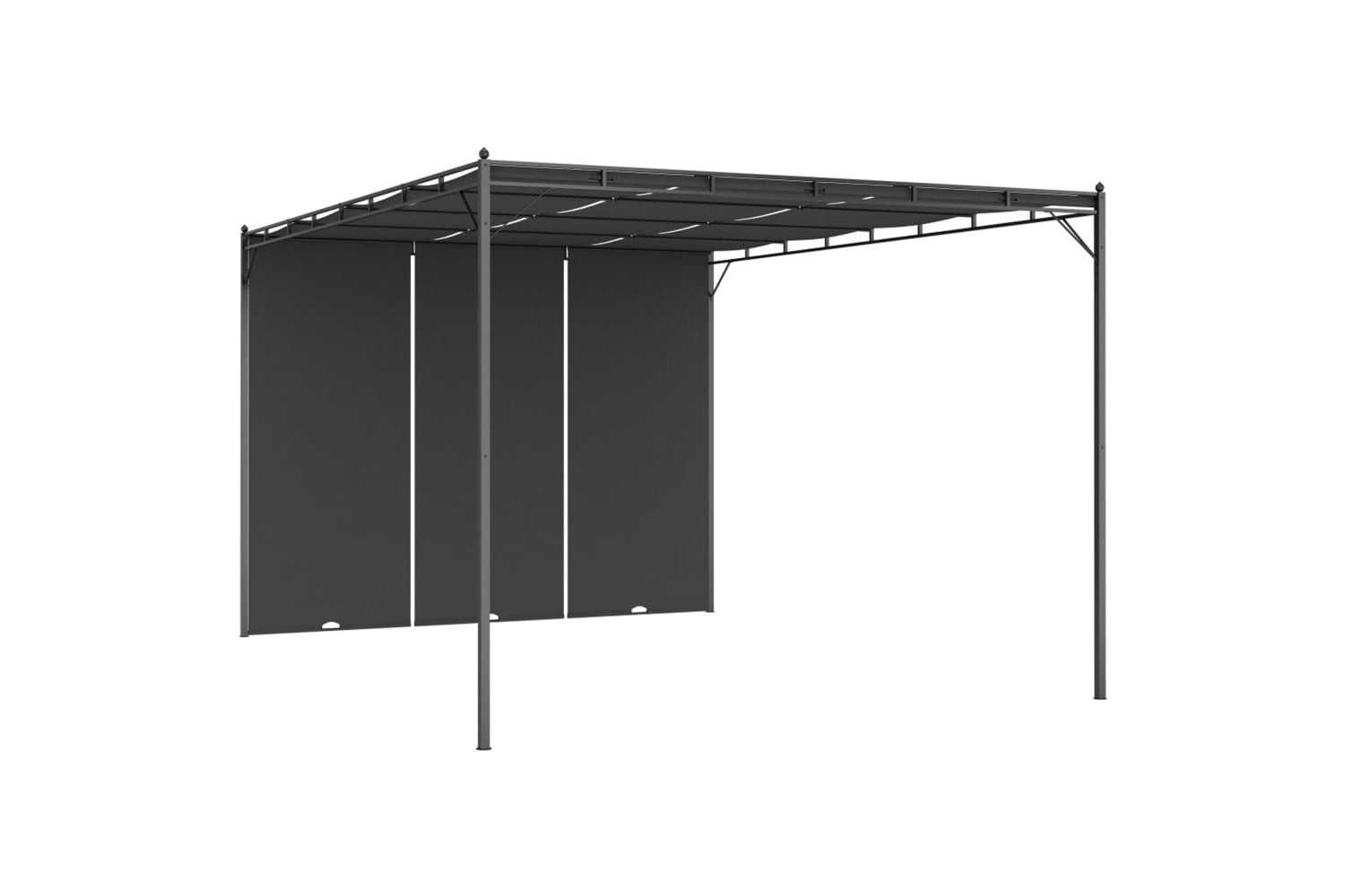 Vidaxl 47996 Garden Gazebo With Side Curtain 4x3x2.25 M Anthracite
