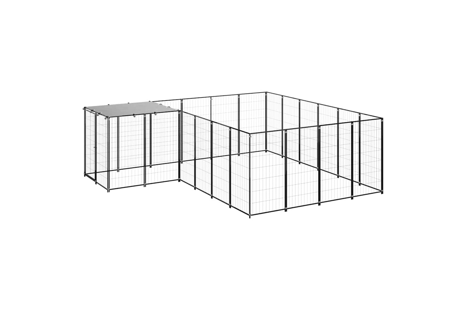 Vidaxl 3082212 Dog Kennel Black 8.47 M2 Steel