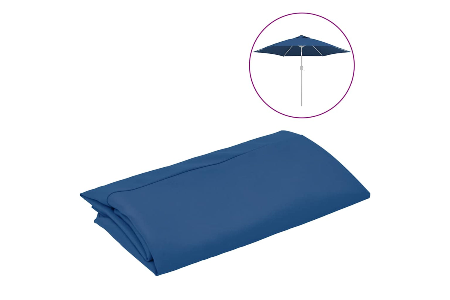 vidaXL 313799 Replacement Fabric For Outdoor Parasol Azure Blue 300cm