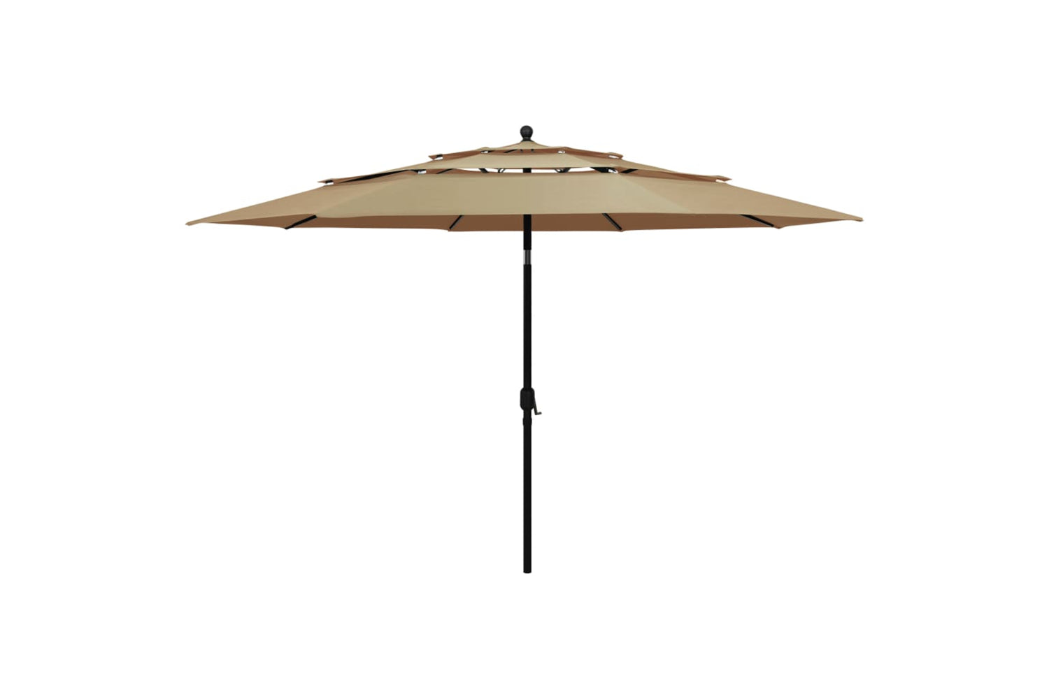 Vidaxl 313879 3-tier Parasol With Aluminium Pole Taupe 3.5 M