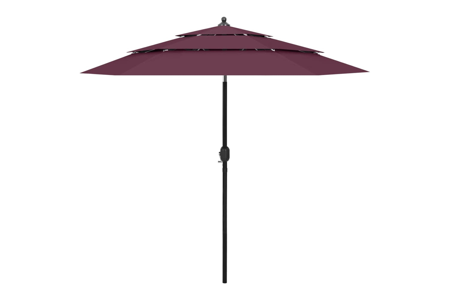 Vidaxl 313864 3-tier Parasol With Aluminium Pole Bordeaux Red 2.5 M