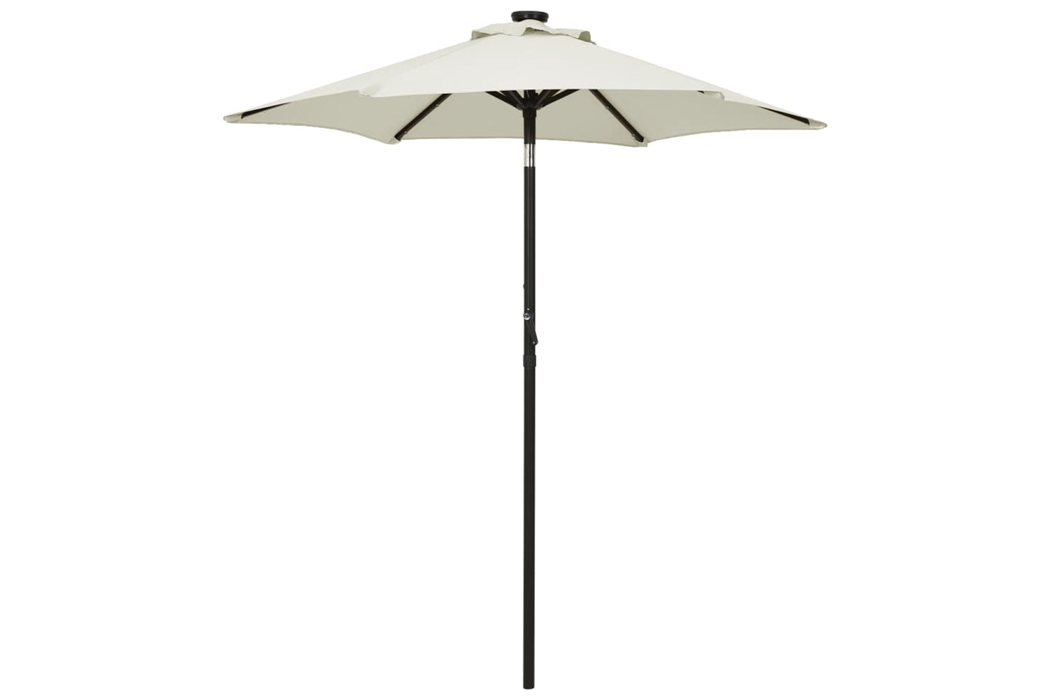 Vidaxl 313557 Parasol With Led Lights Sand 200x211 Cm Aluminium