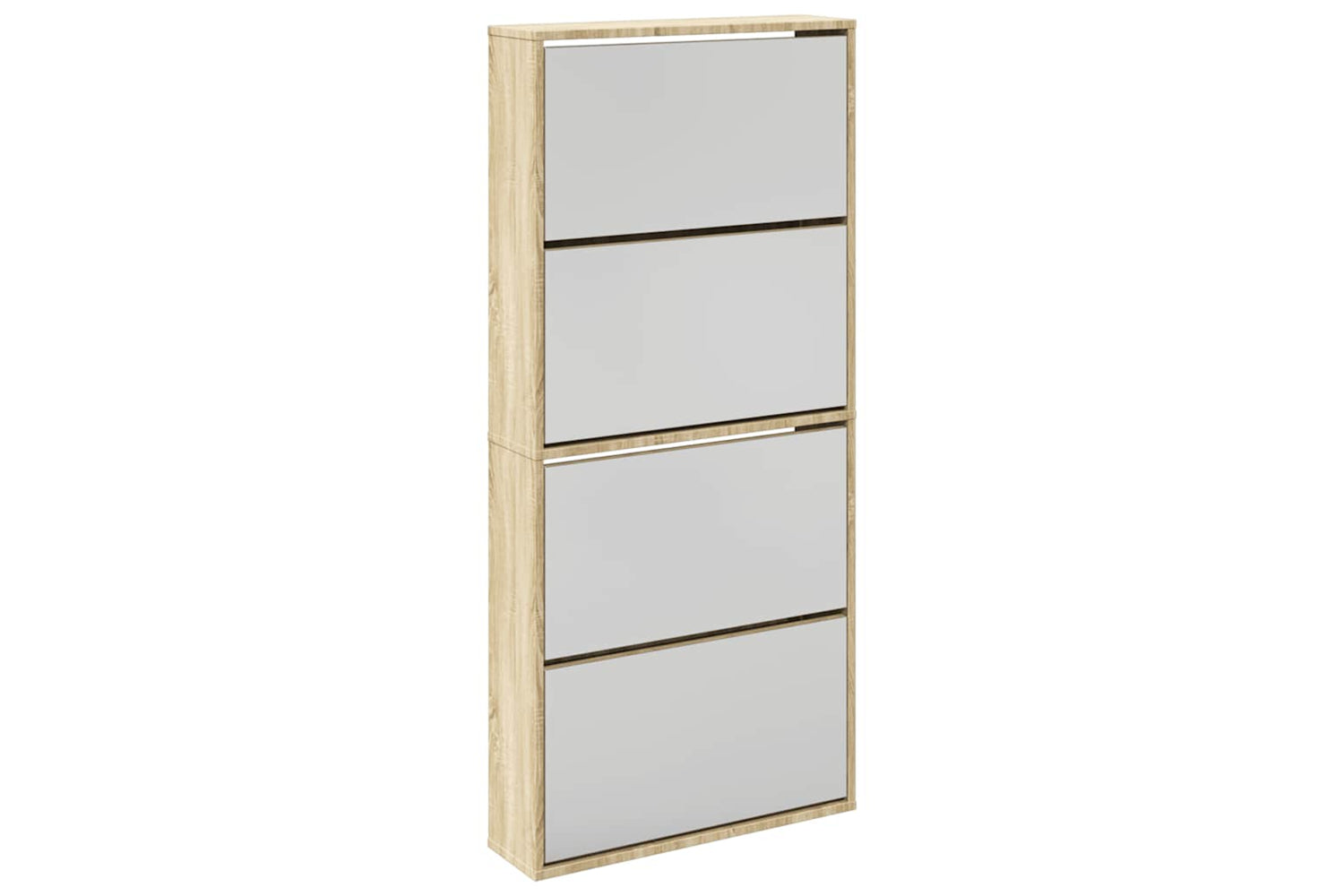vidaXL 273935 Shoe Cabinet 4-layer Mirror Oak 63x17x134cm
