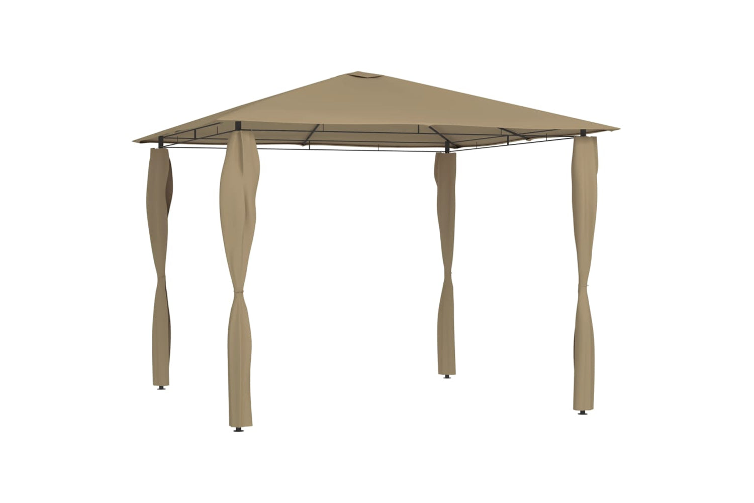 Vidaxl 313606 Gazebo With Post Covers 3x3x2.6 M Taupe 160 G/mâ²