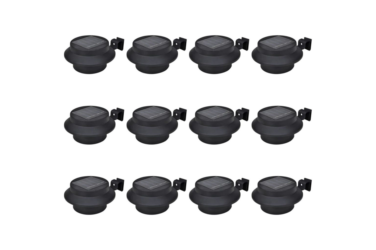 Vidaxl 277122 Outdoor Solar Fence Lamps 12 Pcs Led Black