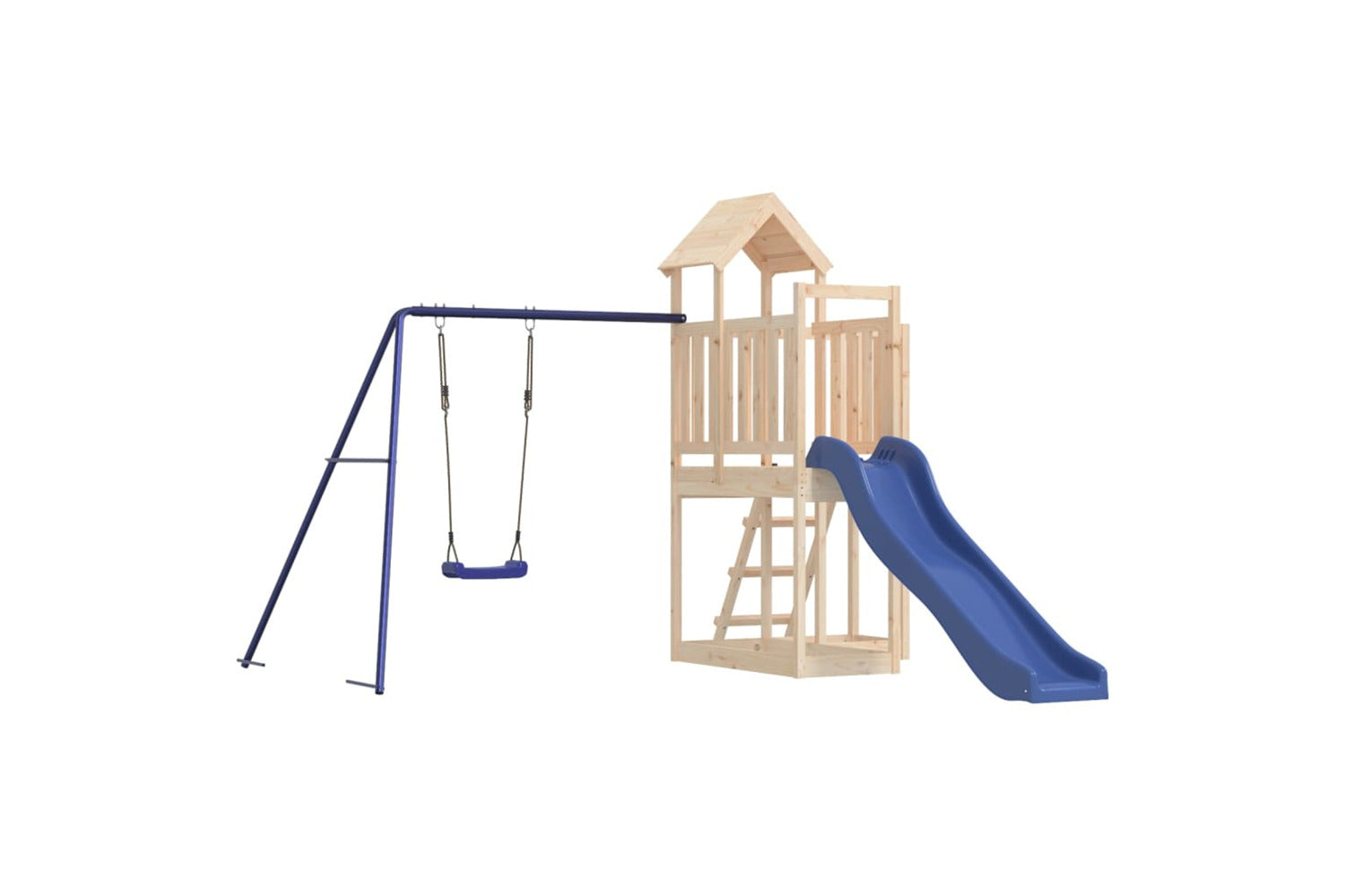 Vidaxl 3155840 Playhouse With Slide Swing Solid Wood Pine-2