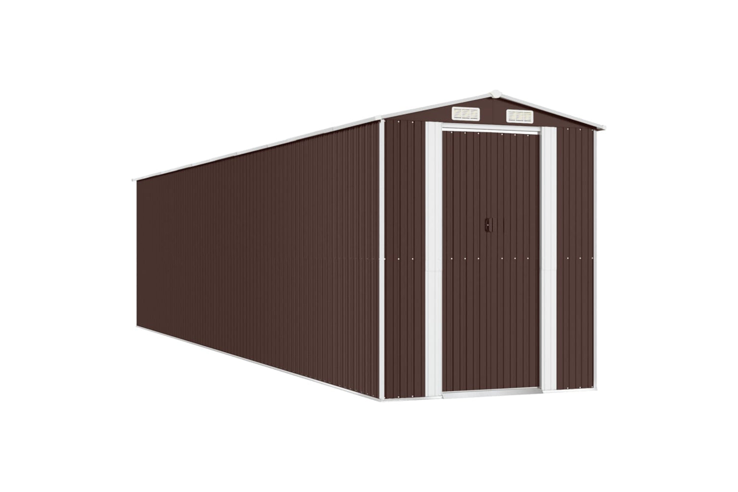 vidaXL 3147468 Garden Shed Dark Brown 192x855x223cm Galvanised Steel