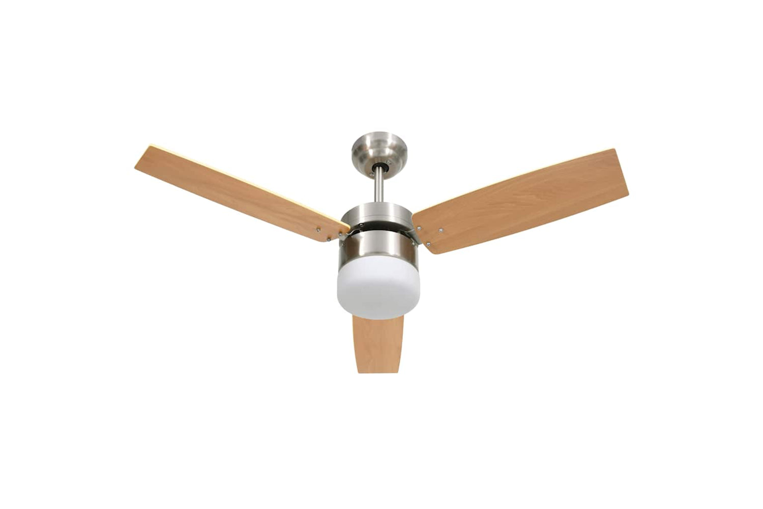 vidaXL 51490 Ceiling Fan With Light And Remote Control 108cm Light Brown