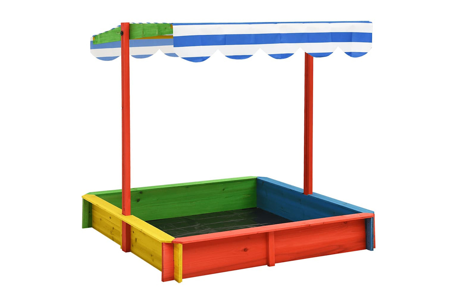Vidaxl Sandbox With Adjustable Roof Fir Wood Multicolour Uv50-2