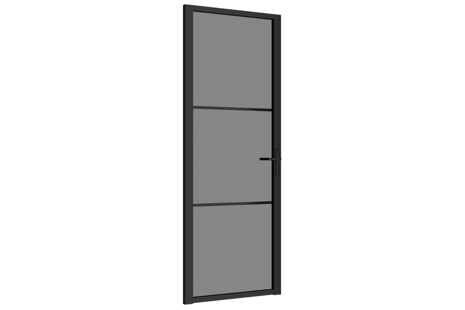 vidaXL 350560 Interior Door 76x201.5cm Black Esg Glass And Aluminium-2