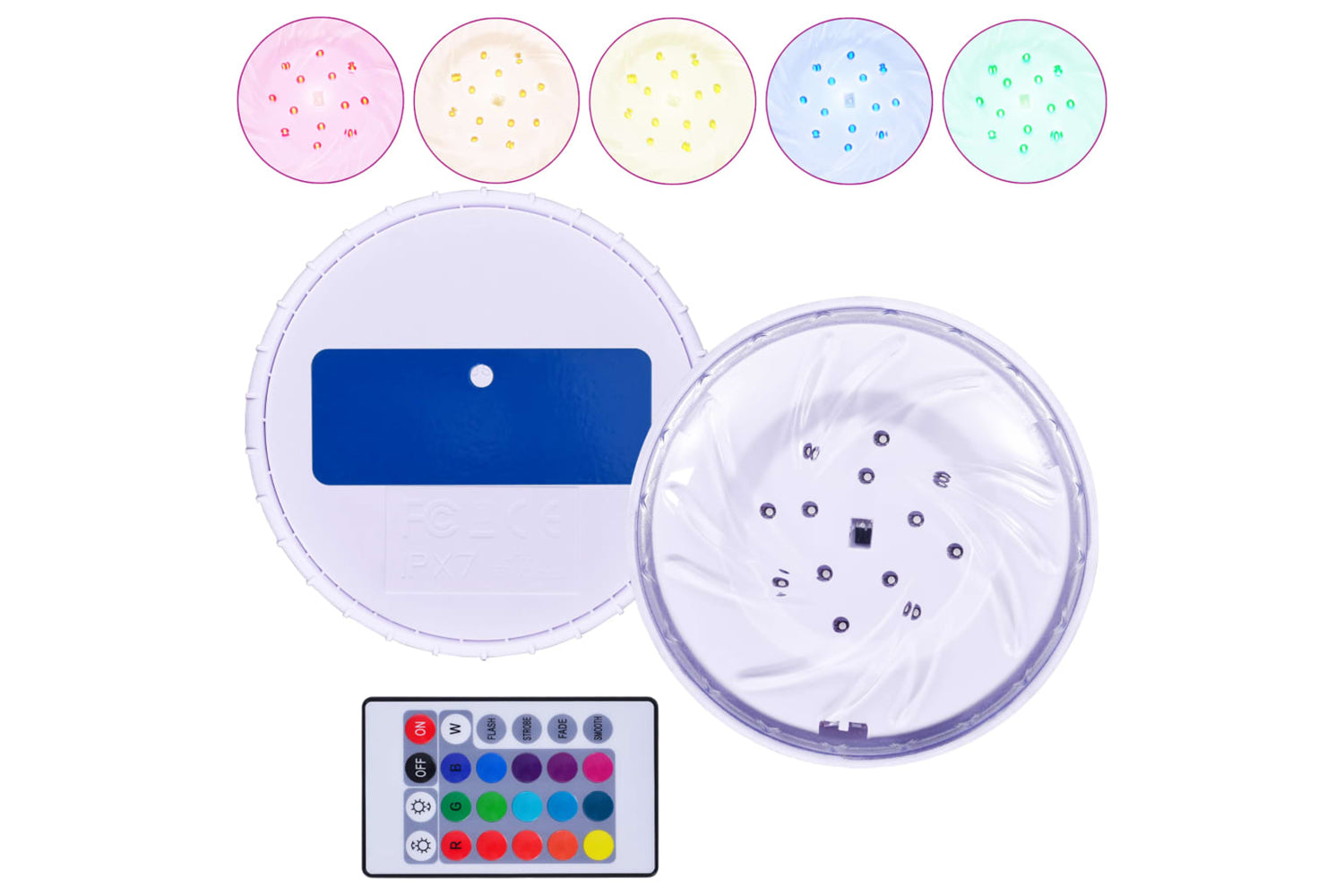 Vidaxl 92297 Submersible Floating Pool Led Lamp Remote Control Multi-colour