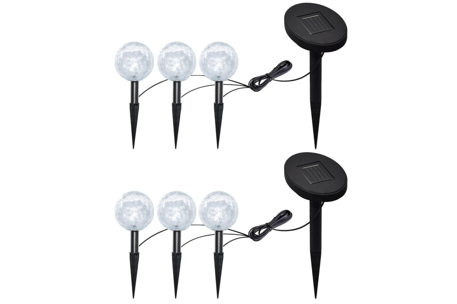 Vidaxl 277121 Garden Lights 6 Pcs Led With Spike Anchors & Solar Panels