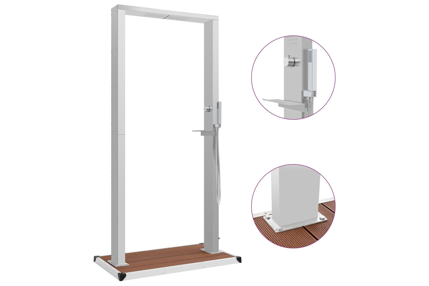 Vidaxl 3051293 Outdoor Shower With Tray Wpc Stainless Steel