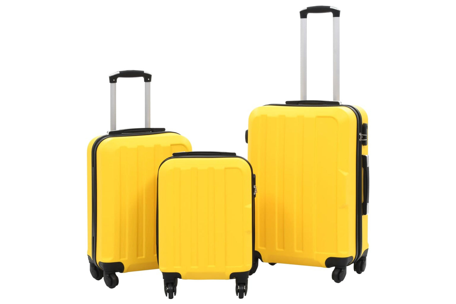 Vidaxl 91876 Hardcase Trolley Set 3 Pcs Yellow Abs-2