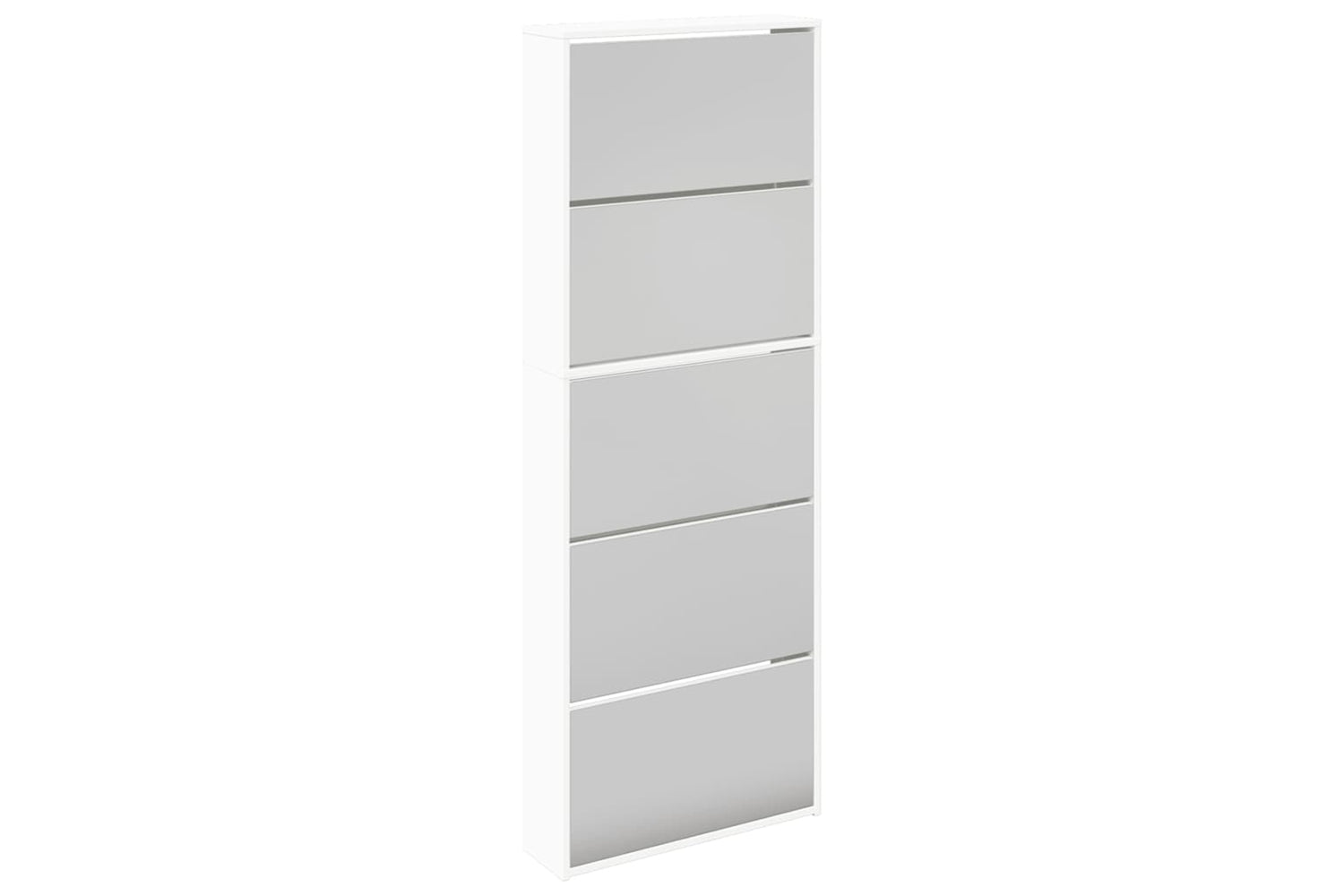 vidaXL 273938 Shoe Cabinet 5-layer Mirror White 63x17x169.5cm