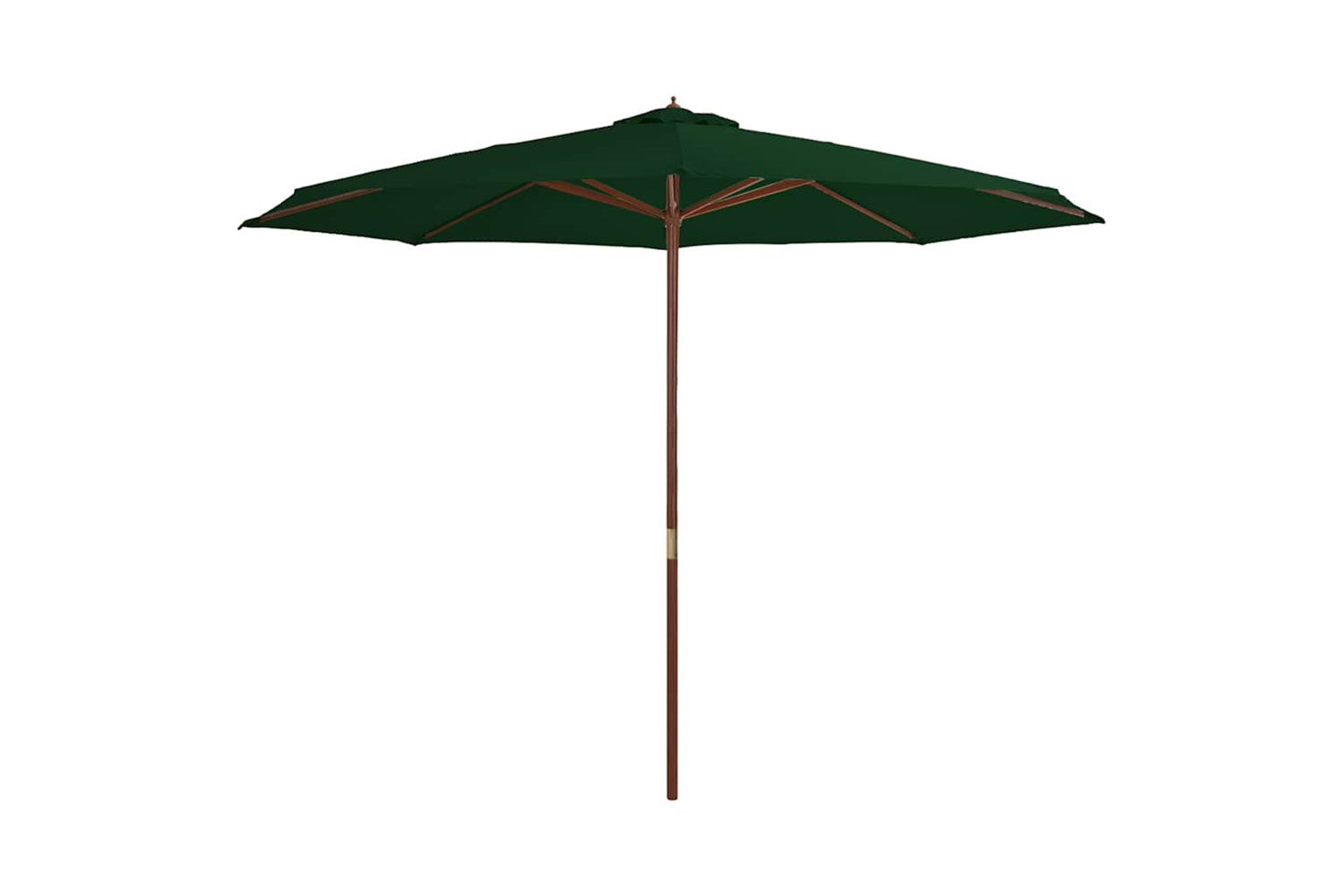 vidaXL 44528 Outdoor Parasol With Wooden Pole 350cm Green