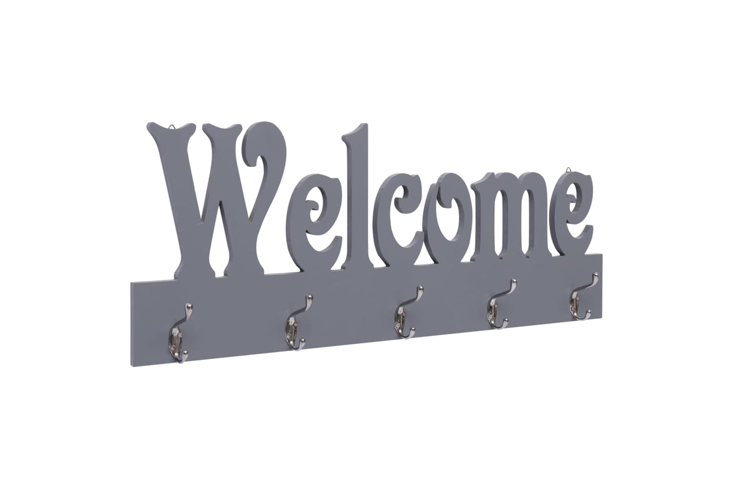 vidaXL 284248 Wall Mounted Coat Rack Welcome Grey 74x29.5cm