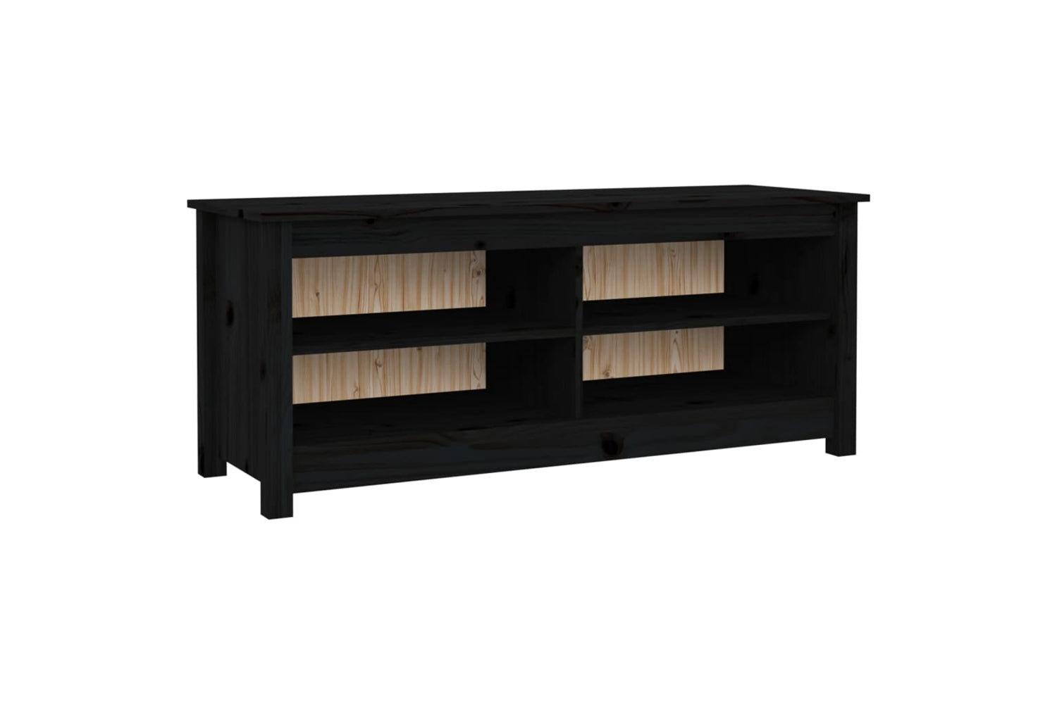 vidaXL 813778 Shoe Bench Black 110x38x45.5cm Solid Wood Pine