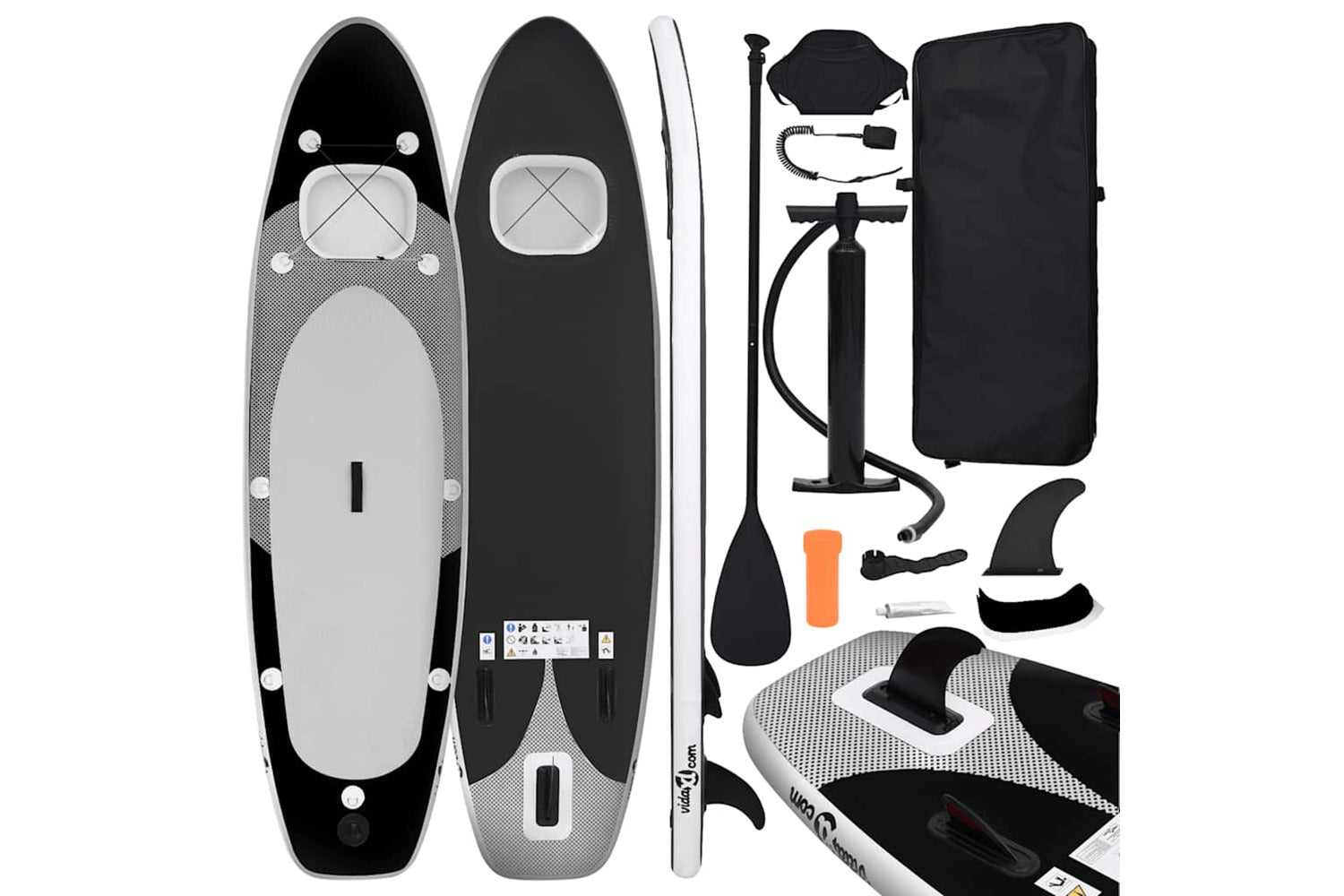 Vidaxl Inflatable Stand Up Paddle Board Set Black 360x81x10 Cm-2