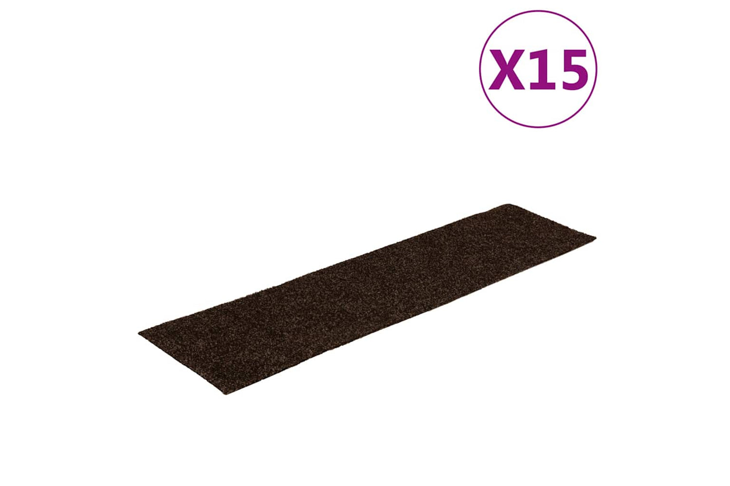 vidaXL 326930 Self-adhesive Stair Mats Rectangular 15 Pcs 76x20cm Brown