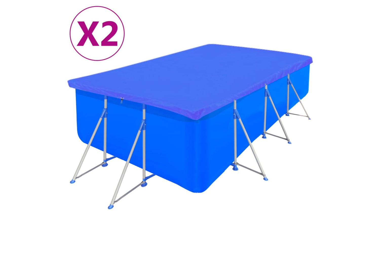 vidaXL 3082803 Pool Covers 2 Pcs Pe Rectangular 90 G/sqm 394x207cm