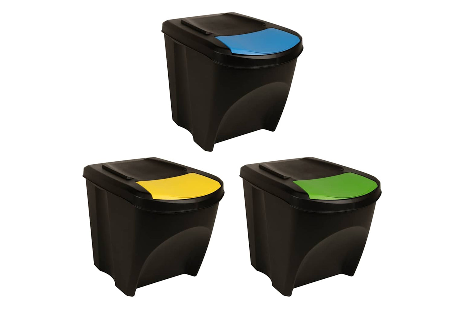 Vidaxl 316184 Stackable Dustbins 3 Pcs Anthracite 75 L