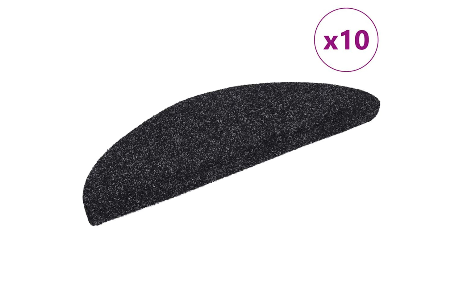 vidaXL 149679 Self-adhesive Stair Mats 10 Pcs Black 56x17x3cm Needle Punch
