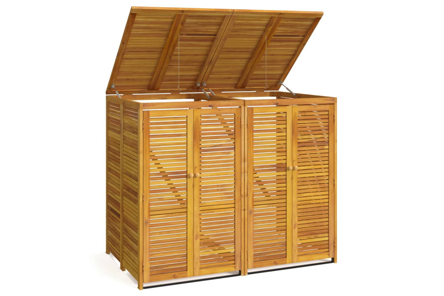 vidaXL 3155239 Double Garbage Bin Shed 140x89x117cm Solid Wood Acacia
