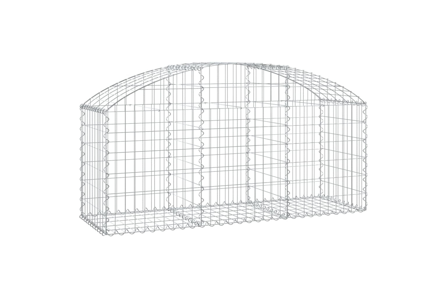 vidaXL 153453 Arched Gabion Basket 150x50x60/80cm Galvanised Iron