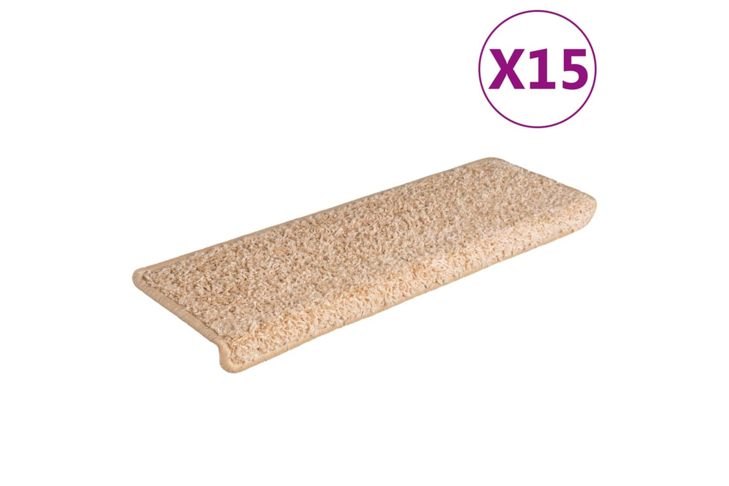 vidaXL 326202 Carpet Stair Treads 15 Pcs 65x21x4cm Gold
