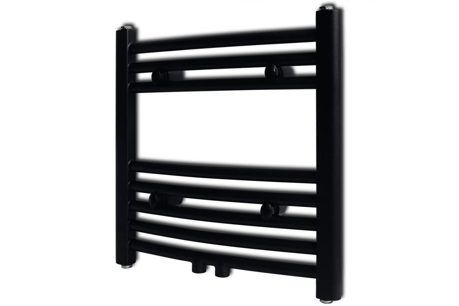 Vidaxl 141912 Black Bathroom Central Heating Towel Rail Radiator Curve 480x480mm