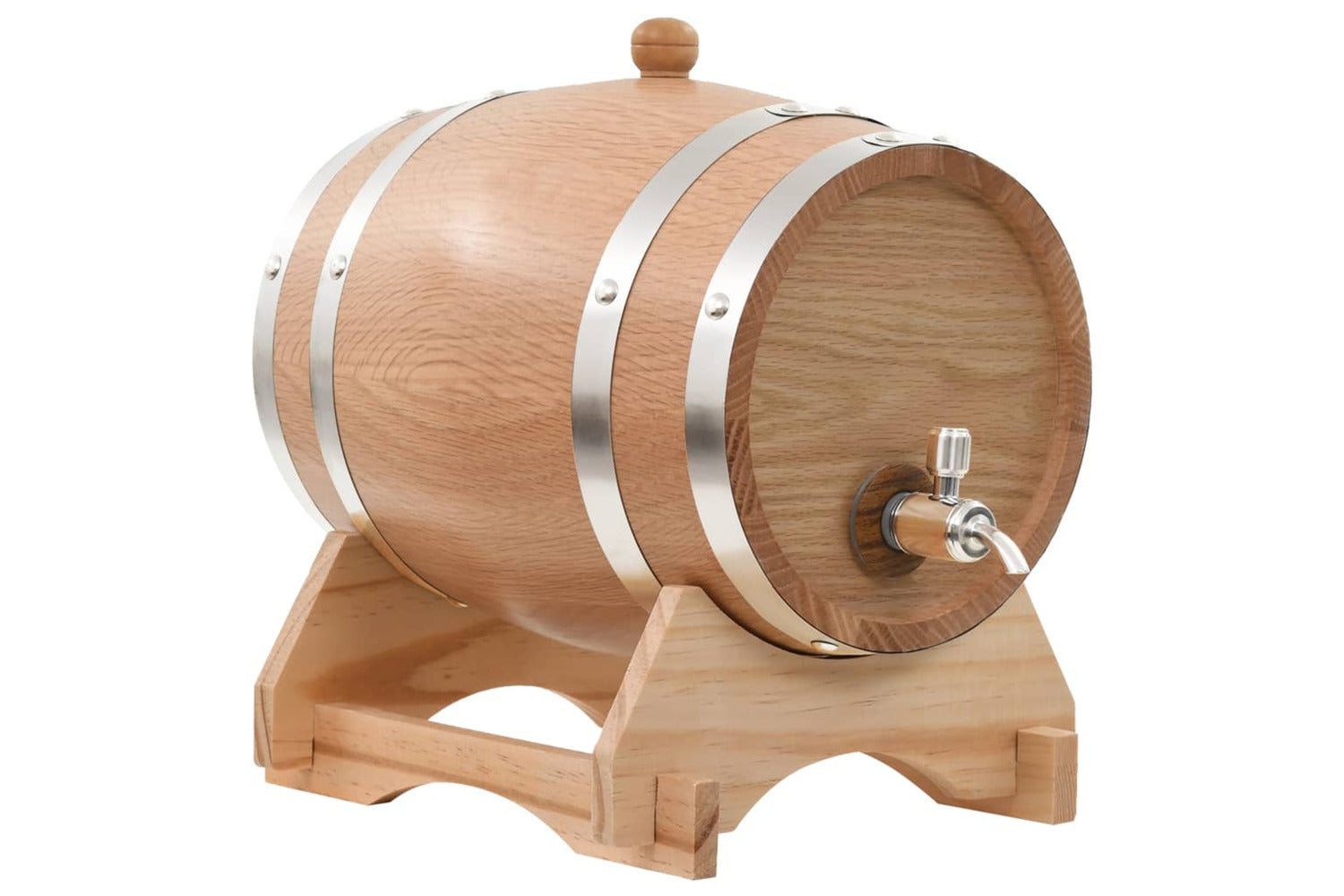 vidaXL 50677 6L Wine Barrel with Tap Solid Oak Wood-7
