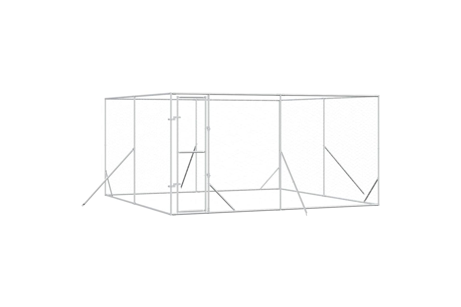 Vidaxl 3190455 Outdoor Dog Kennel Silver 4x4x2 M Galvanised Steel