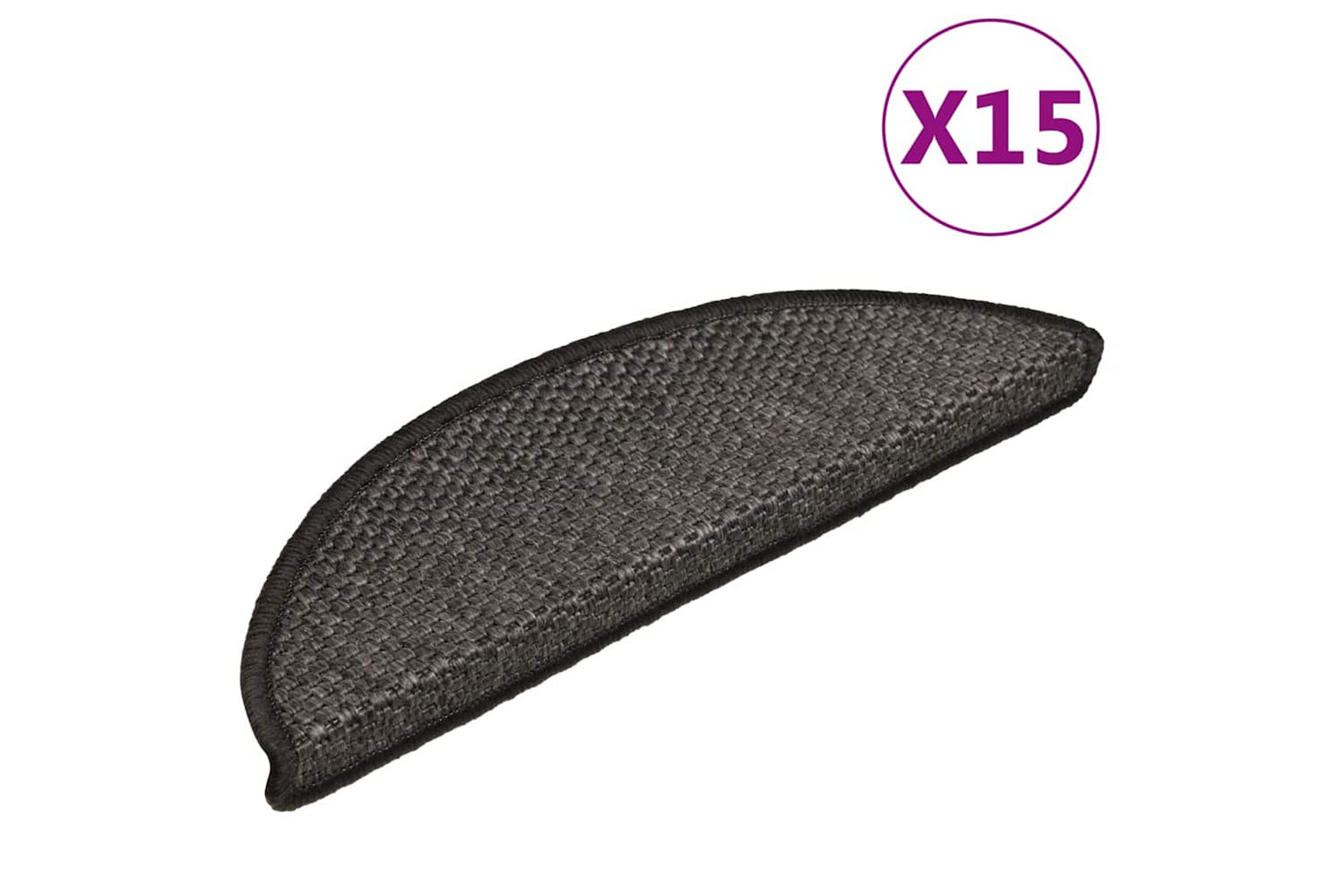 vidaXL 326861 Self-adhesive Stair Mats Sisal-look 15 Pcs 56x20cm Anthracite