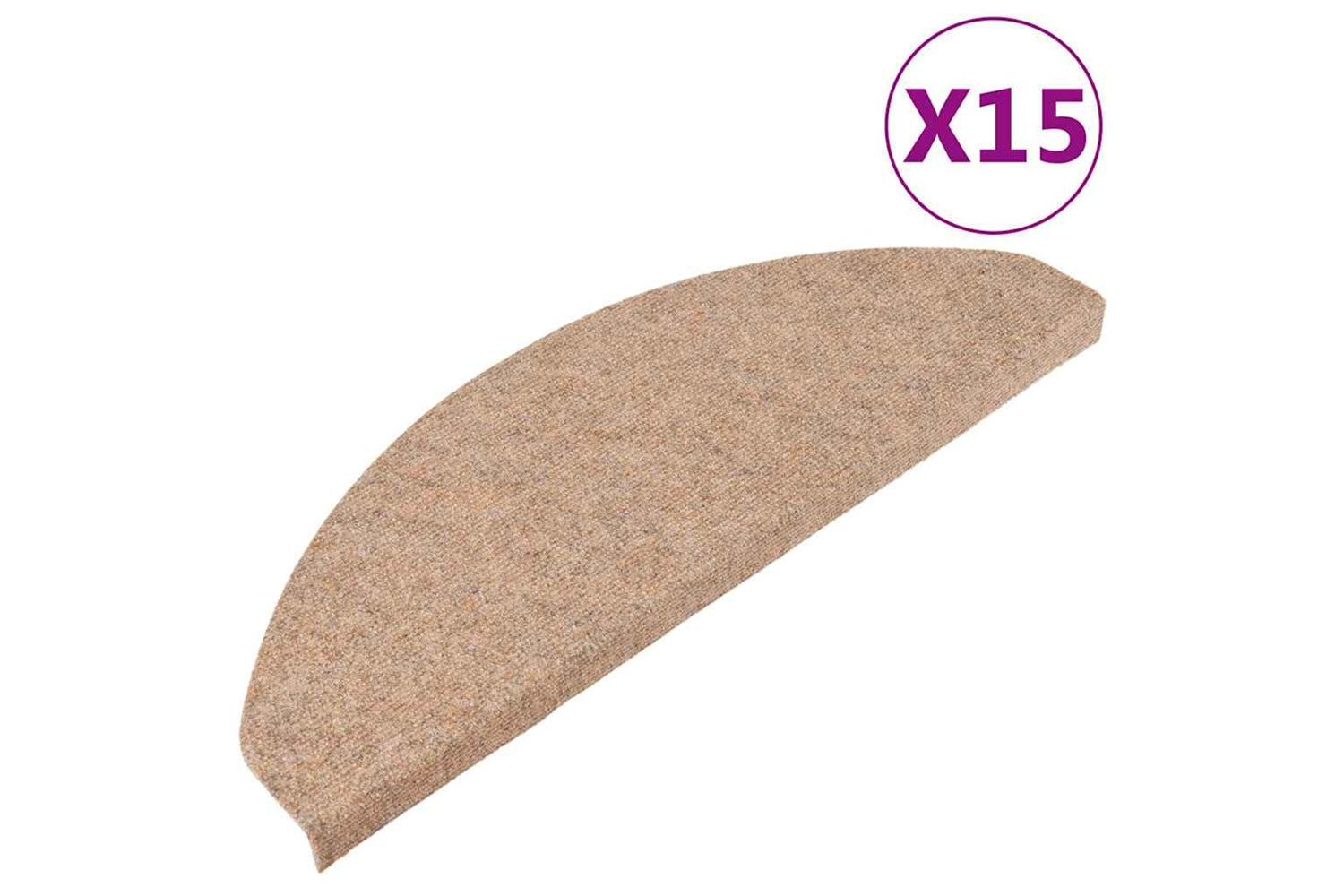 vidaXL 136394 Stair Mats Self-adhesive 15 Pcs 65x22.5x3.5cm Beige