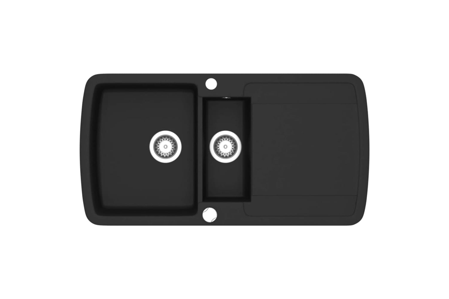 Vidaxl Granite Kitchen Sink Double Basin Black