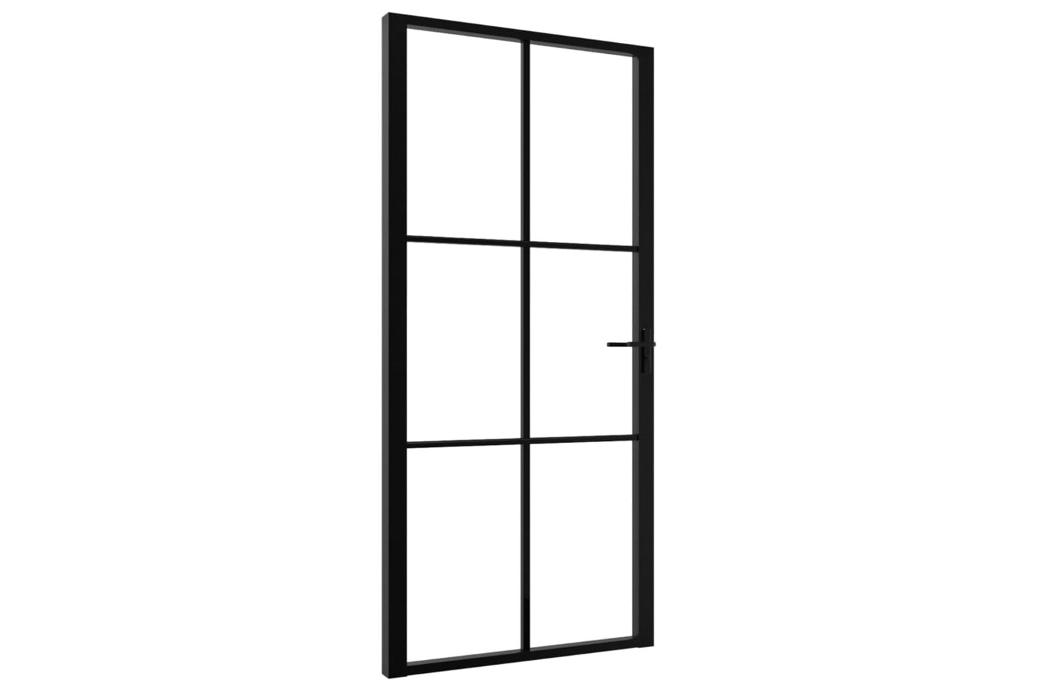 vidaXL 151205 Interior Door Esg Glass And Aluminium 102.5x201.5cm Black-2