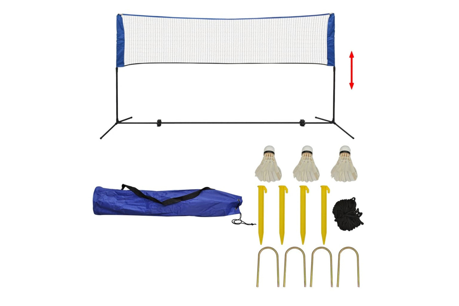 vidaXL 91307 Badminton Net Set With Shuttlecocks 300x155cm-8