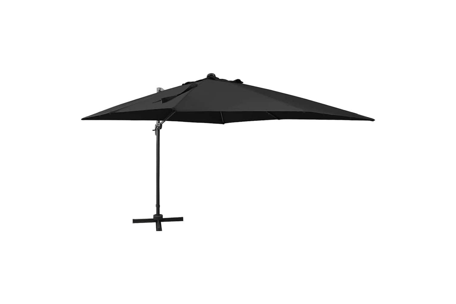 Vidaxl Cantilever Umbrella With Pole And Led Lights Black 300 Cm