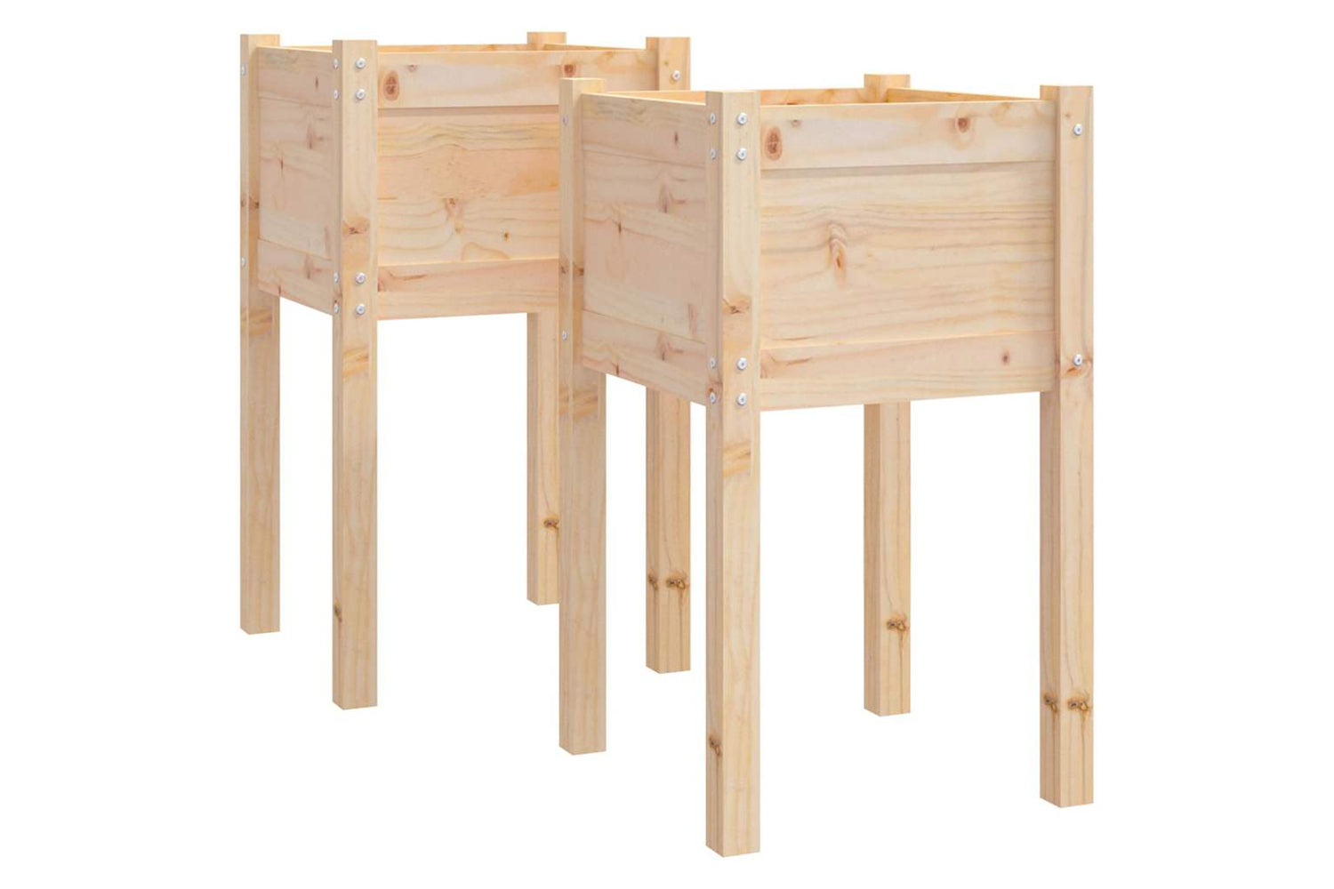vidaXL 810790 Garden Planters 2 Pcs 40x40x70cm Solid Pinewood