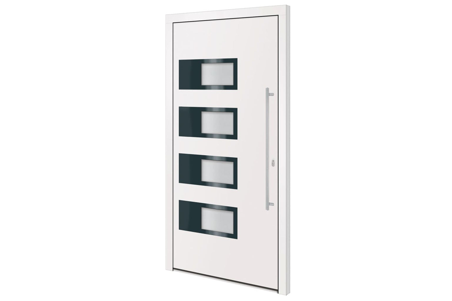 vidaXL 3157062 Front Door White 100x200cm Aluminium And Pvc-2